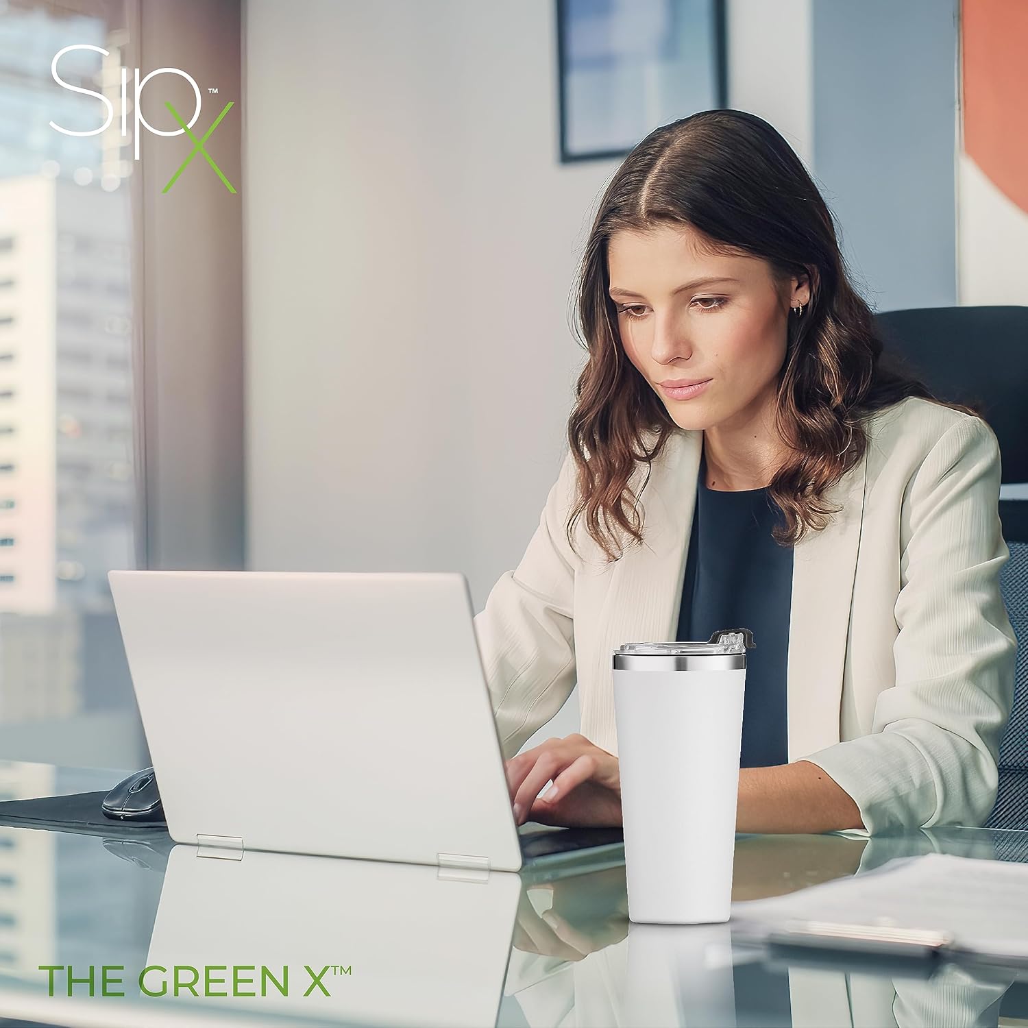 SIPX™ Triple-Insulated Tumblers - 16oz. Premium Modern Tumbler With Lid, insulated Cup Keeps Hot For 6 Hours, Stainless Steel Tumbler Made Of Sustainable Material, Coffee Travel Mug For Home & Office