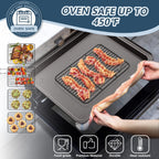 P&P CHEF Cooling Baking Rack Pack of 2, Stainless Steel Cooling Racks for Cooking Baking Roasting Grilling Drying, Dense Wires & Smooth Edge, Easy to clean, Black, 9.7" x 7.3"