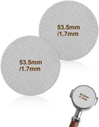 53.5mm Puck Screen, Espresso Filter Screen Premium 316 Stainless Steel Reusable Filter 2 Pack - 1.7mm Thickness 150μm