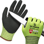 Schwer ProGuard Highest Level Cut Resistant Work Gloves PR3326 for Extreme Protection，ANSI A9 Cut Gloves with Reinforced Thumb, Non Slip, Breathable, Cooling, Durable, Touch-screen, Yellow 1 Pair（XL）