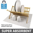 Drymate XL Dish Drying Mat, Oversized (19”x24”), Low-Profile, Super Absorbent, Quick Dry Fabric, Waterproof & Slip-Resistant, for Kitchen Counter, Trimmable, Easy to Clean (USA Made)(Tan)