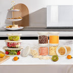 Urban Green Glass Food Storage Jar with Glass Lid, Food Canister Set with Airtight Lids, Pantry Storage Jar for Kitchen Organization. Food Storage Containers in Pack of 6, 16oz.