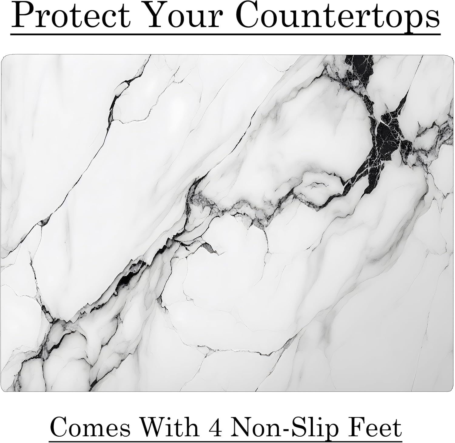 White Black Agate Marble Kitchen Glass Cutting Board Ocean Decorative Gift Marbled Granite Stone Rock Gift For Her Mom Wife (White Black)