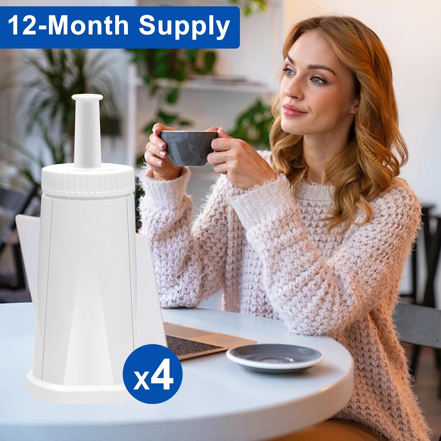 TOMOON Water Filter Replacement for Breville Espresso Machines Barista Touch BES880, Barista Pro BES878,Oracle Touch BES990,Oracle BES980,Dual Boiler BES920 Bambino ClaroSwiss Sage,4 Pack