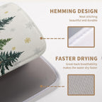 Winter Forest Dish Drying Mat Winter Snowflake Large Kitchen Mats Dish Drying Pad Christmas Tree Absorbent Dish Dryer Mat for Kitchen Countertops Microfiber Drainer Pad Dish Drying Mats (18x24 in)