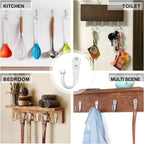 15PCS Coat Hooks - White Robe & Coat Wall Hooks with 30 Screws