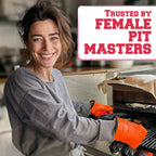 KITCHEN PERFECTION Silicone Smoker Oven Gloves For Women -Extreme Heat Resistant BBQ Gloves -Handle Hot Food Right on Your Smoker Grill Fryer|Waterproof Oven Mitts Grill Gloves |Superior Set+3 Bonuses