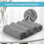 HOMEXCEL Grey Microfiber Cleaning Cloth, 8 Pack Cleaning Towels for Kitchen, Lint Free, Scratch-Free, Highly Absorbent, and Reusable Cleaning Rags for House, Window and Glass, Cars, 11.5 X11.5 inch
