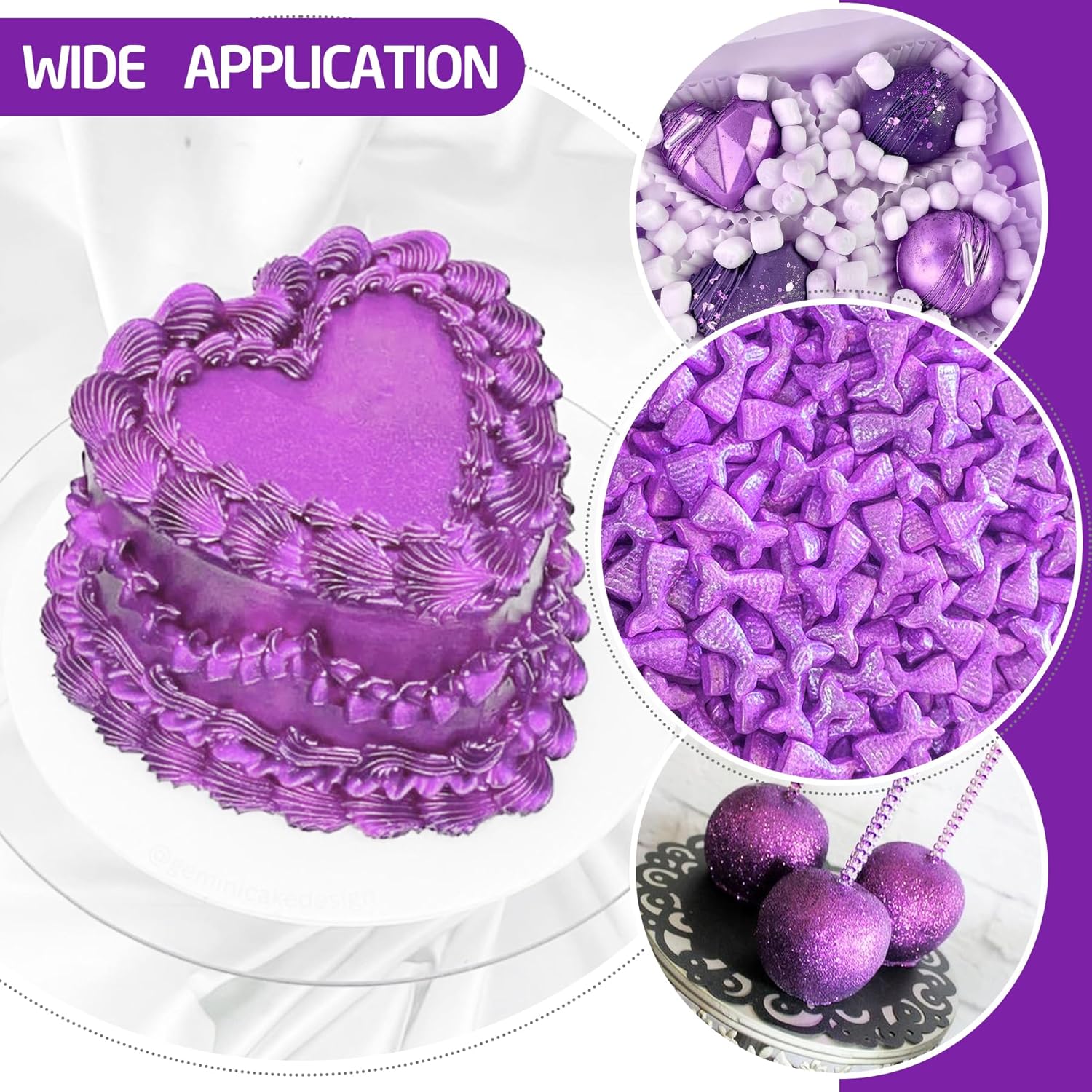 Edible Glitter Spray - 3/4oz Luster Dust Edible Food Grade Glitter Shimmer Dust Powder for Cocktails, Drinks, Cake Decorating - Metallic Food Coloring Powder for Wine, Candy, Cookie, Icing (Purple)