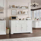 HITHOS 54" Buffet Cabinet with Storage, Modern Kitchen Buffet Sideboard with Drawer, Wood Coffee Bar Station with Adjustable Shelves, Kitchen Storage Cabinet for Living Room, White