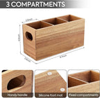 Acacia Wooden Silverware Holder,Kitchen Utensil Caddy with 3 Compartments,Cutlery Storage Organizer Countertop,Flatware Organizer for Party,Spoon, Fork Holder