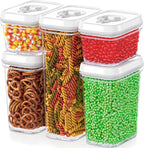 DWËLLZA KITCHEN Airtight Food Storage Containers with Lids - 5 Piece Set - Kitchen Accessories - Pantry Organization and Storage Containers for Food - Clear BPA-Free - Keeps Food Fresh & Dry