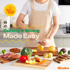 Riveira Acacia Wood Cutting Board – Gourmet Acacia Grandeur: 20 x 30 Wooden Cutting Board – Natural Wooden Cutting Boards For Kitchen Decorative – Innovative Juice Grooves Acacia Wooden Chopping Board