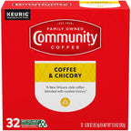 Community Coffee and Chicory, Medium-Dark Roast, Single-Serve Keurig K-Cup Pods, 32 Count (Pack of 4)