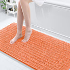 Arotive Luxury Chenille Bathroom Rug Mat, Extra Soft Thick Absorbent Shaggy Bath Rugs, Non-Slip Machine Wash Dry, Plush Bath Mats for Bathroom, Shower and Tub, 70x24, Coral