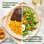 Chic Leaf Disposable Palm Leaf Plates - 50 Count, 8" Square, Natural - Bamboo Plates Disposable, Biodegradable & Compostable - Microwave Safe & Heavy Duty - Event & Party Supplies - Wedding Decor