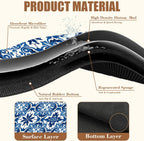 Dish Drying Mat Blue Portuguese Tiles Coffee Bar Mat for Countertop - Absorbent Rubber Backed Hide Stain Dish Drainer Rack - Coffee Maker Pot Dining Room Decoration 15.7 x 23.6 Inch