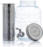 Original Grind Coffee Co.,1 Gallon Cold Brew Coffee Maker,Easy Pour Stainless Steel Spigot Tap,Extra Thick Glass Pitcher Brewing System Iced Coffee Maker,Refrigerator Safe Storage