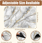 White and Gold Marble Dish Drying Mat for Kitchen Counter Absorbent Hide Stain Coffee Mat Rubber Backed Dish Drainer Rack Pad Espresso Machine Coffee Bar Accessories 15.7 x 23.6 Inch