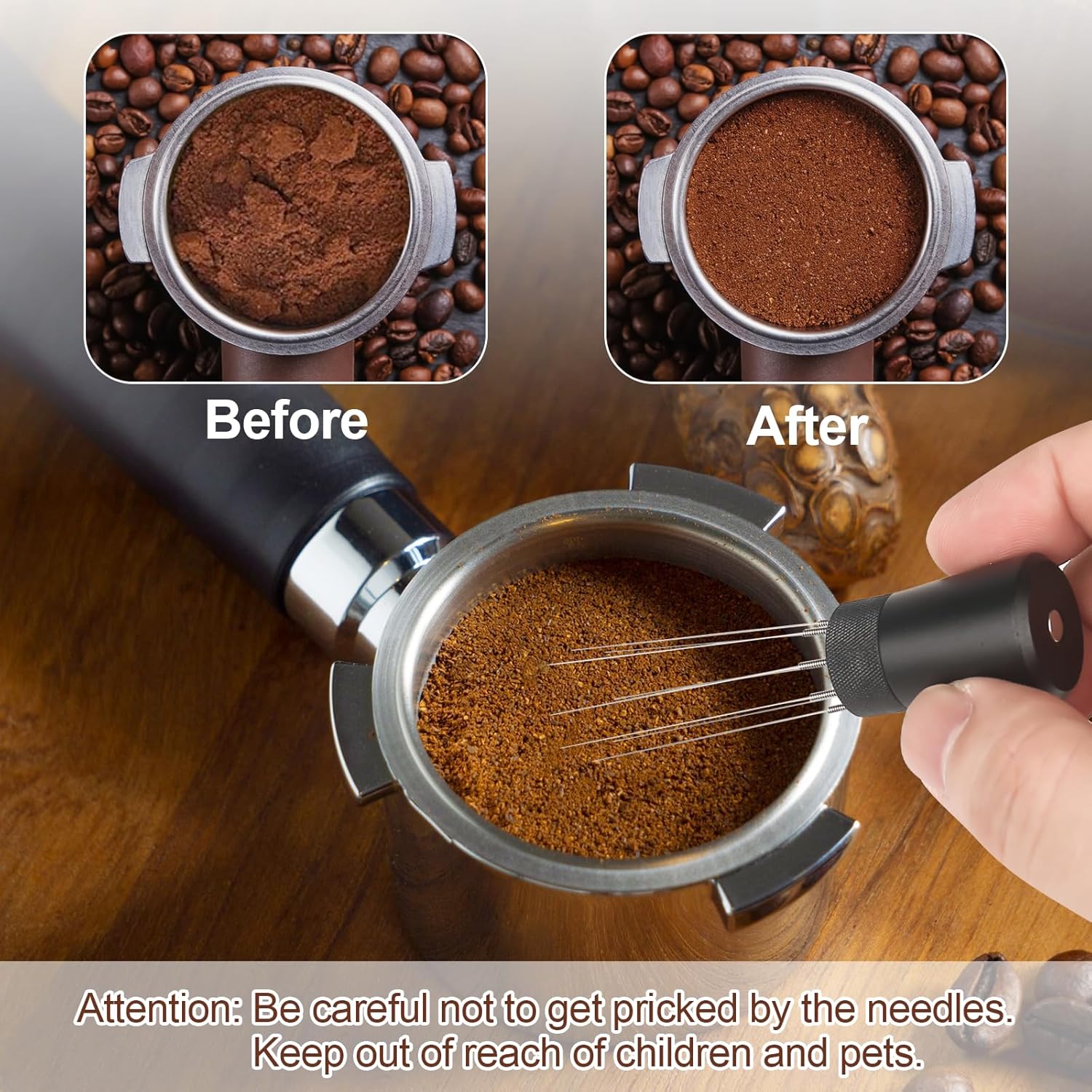 53mm Espresso Tamper Set - Dual-Spring Calibrated Coffee Tamper, 8-Needle WDT Tool Espresso Distribution Tool, Magnetic Aluminum Dosing Funnel, Reusable Puck Screen, Fit for 53mm Portafilters