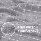 Homaxy 100% Cotton Terry Kitchen Towels(Mixed Color, 13 x 28 Inches), Checkered Designed, Soft and Super Absorbent Dish Towels, 6 Pack