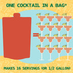 Lt. Blender's Peach Margarita in a Bag - Peach Margarita Mix - Each Bag Makes 1/2 Gallon - Non-GMO Cocktail Mix - No Blender Needed - Add Liquor, Wine or as a Mocktail (Pack of 1)