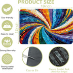 Kitchen Mat Swirl Colorful Textured Dish Drying Mat 12"x19" Bsorbent Coffee Maker Mat for Sink Dishes or Under Rack Kitchen Counter Accessories Absorbent Hide Stain Rubber Backed Dish Drying Pad