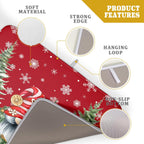 Christmas Gnome Dish Drying Mats for Kitchen Counter Christmas Gnomes Snowflakes Absorbent Microfiber Dishes Drying Pad Xmas Kitchen Drying Mat Drying Rack Mat Kitchen Accessories 16"x18"