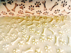 PAW and BONE EMBOSSING ROLLING PIN LASER ENGRAVED PATTERN with PAWS and BONES for EMBOSSED COOKIES or PASTA