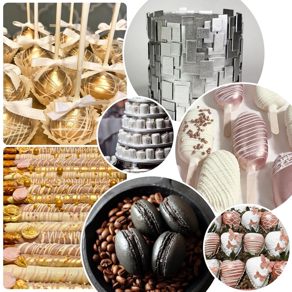 Edible Glitter Paint - 2 fl.oz Food Grade Metallic Glitter Cake Paint for Cake Decorating, Baking, Cupcakes - Shimmer Art Decorative Liquid Edible Paint Food Coloring for Fondant, Donuts (Black)