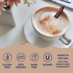 Jordan's Skinny Syrups Sugar Free Coffee Syrup, Cinnamon Dolce Flavor Drink Mix, Zero Calorie Flavoring for Chai Latte, Protein Shake, Food and More, Gluten Free, Keto Friendly, 25.4 Fl Oz, 1 Pack