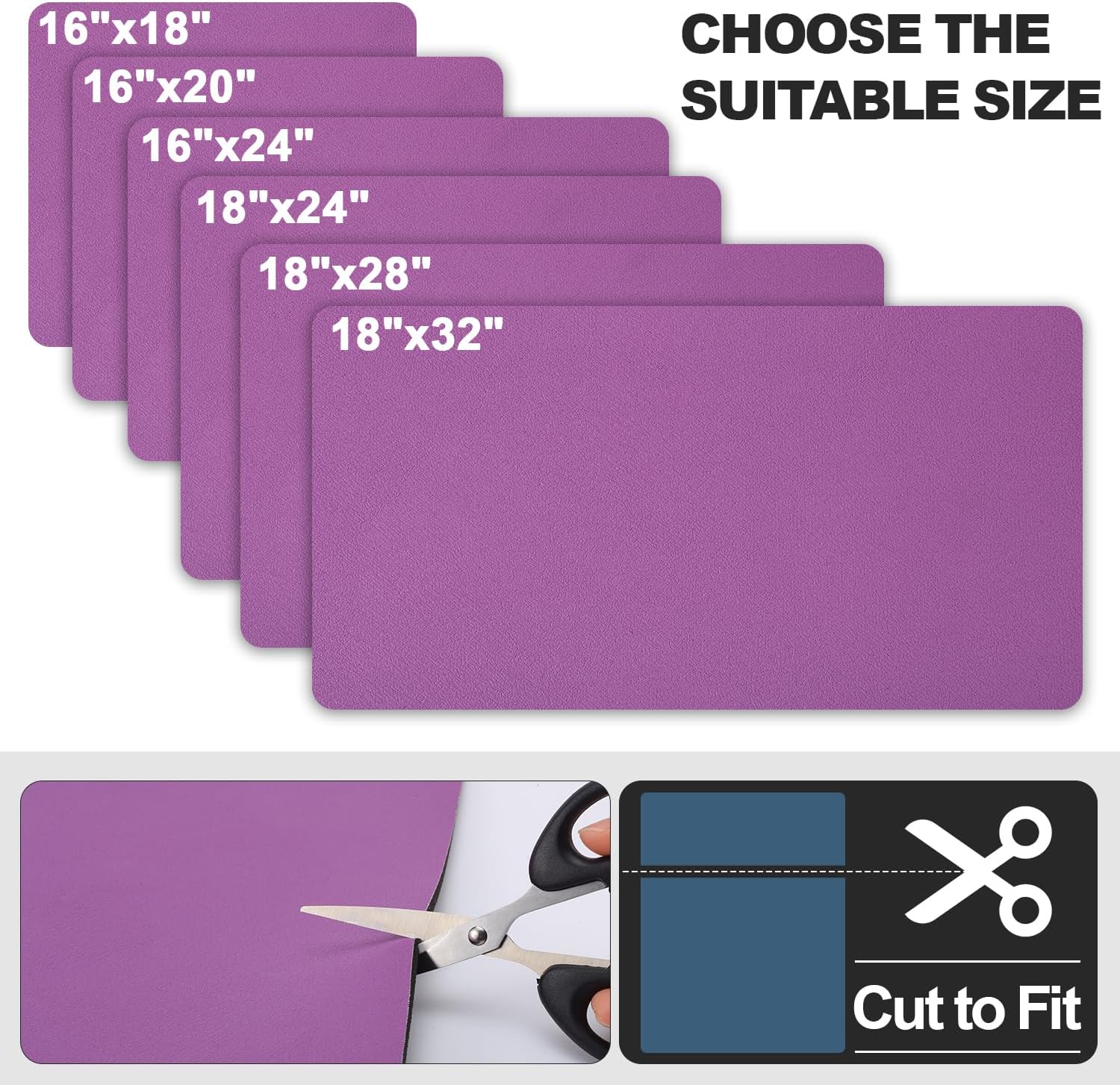 Dish Drying Mat for Kitchen Counter | Coffee Bar Mat for Countertops | Heat Resistant Drainer Mat with Non-slip Rubber Backed | Hide Stain Kitchen Absorbent Draining Mat | Purple 16"x18"