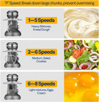 VIVOHOME 4.75 Quart Stand Mixer, 8 Speed Kitchen Electric Food Mixer, Household Stand Mixer for Baking, Cake, Bread with Beater, Dough Hook, Wire Whip and Egg Separator, Gray