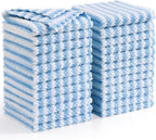 Homaxy 24 Pack Kitchen Dish Cloths, Ultra Soft and Absorbent Dish Towels, Reusable Fast Drying Microfiber Cleaning Cloth, Coral Velvet Wave Design No-lint, 10 x 10 inches, Blue