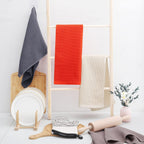 Homaxy 100% Cotton Waffle Weave Kitchen Dish Towels, Ultra Soft Absorbent Quick Drying Cleaning Towel, 13 x 28 Inches, 4-Pack, Multicolor