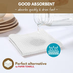 Native Fab Dish Towels & Dishcloths 8 Piece Set - 100% Cotton, Soft, Absorbent, Quick Drying Towel for Cleaning, Cooking, Baking - Machine Washable, Ideal for Home, Kitchen & Everyday Use - White