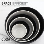 COOK WITH COLOR Prep Bowls with Lids- Wide and Deep Nesting Plastic Small Mixing Bowl Set with Lids, 12 Piece Set - Wide Bowls, Speckled Black