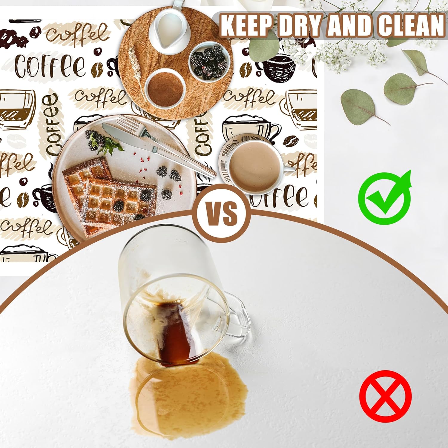 Coffee Cute Doodle Dish Drying Mat for Kitchen Counter Coffee Mat Hide Stain Absorbent Rubber Backed Drying Rack Pad Espresso Machine Cafe Table Accessories 15.7 x 23.6 Inch