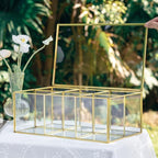 NCYP Glass Tea Bags Organizer Box, 11.4" x 7.1" x 4.5" Coffee Bag Storage Box, 6 Grids Compartments Handcrafted Brass Jewelry Counter, Display Case, Handmade (Glass Box Only)