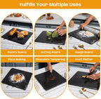 Granite Cutting Board, Marble Slab Pastry Board With Non-Slip Feet For Baking, Cheese, Charcuterie, Chocolate, 16x16 Inch, 1 Piece