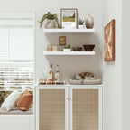 Vivelove Floating Shelves for Wall 24 inchs Long, 9.1” deep x 1.6” Wall Shelf for Bedroom, Bathroom, Living Room, Kitchen, Office Home Decor, Deep Wood Shelves with Invisible Brackets, Set of 2 White