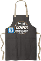 TEEAMORE Custom Embroidered Kitchen Apron Add Your Name Logo Design Cooking Baking Kitchen Chef Apron Gifts