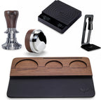 58mm Espresso Puck Prep Kit – Spring Loaded Tamper, Leather Espresso Organizer Mat, Adjustable Distribution Tool, Smart Digital Scale & WDT Prep Device Compatible with Rancilio, Lelit, ECM
