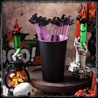 Remerry 18 Pcs Halloween Swizzle Sticks 6.7 Inches Halloween Reusable Stir Sticks Acrylic Drink Stirrers Witch Cocktail Coffee Stirrers Bulk for Coffee Bar Cocktail Milk Party Decor(Witch)