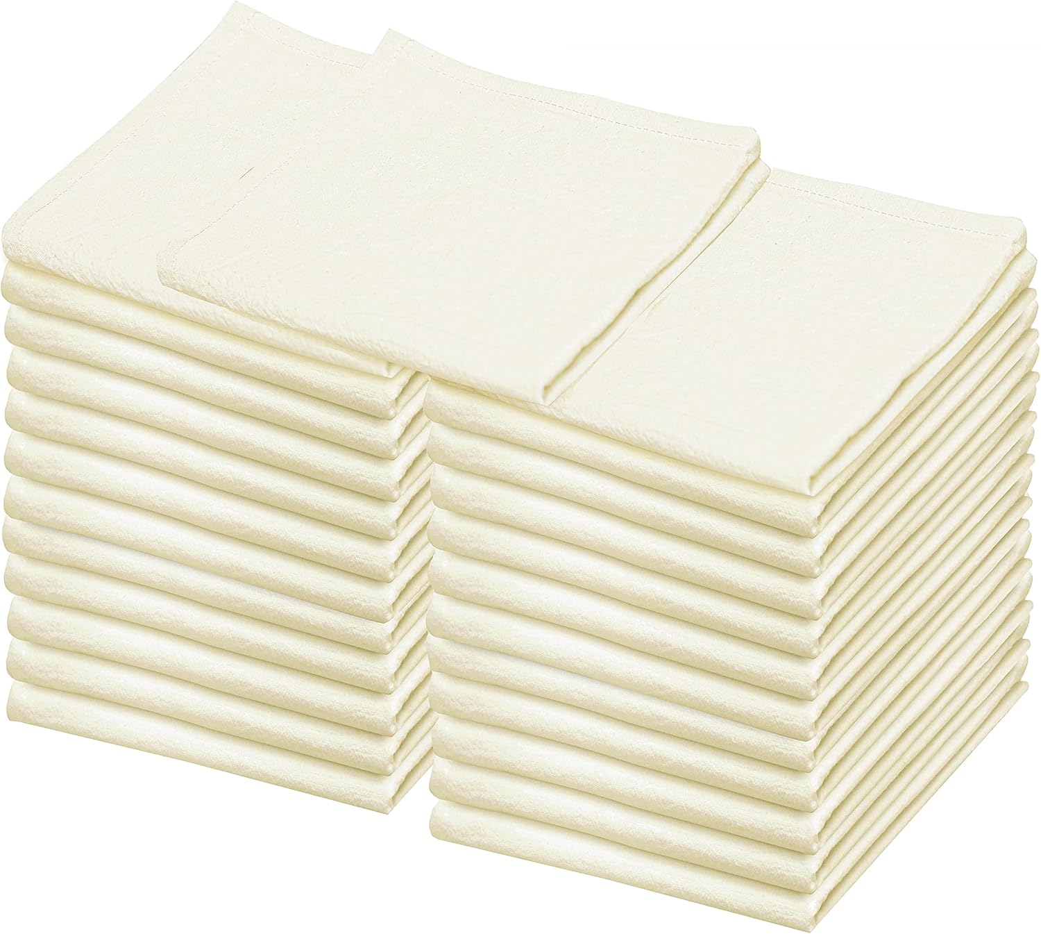 Flour Sack Towels – 24 Pack Cotton Kitchen Dish Towels, Tea Towels for Crafts, Embroidery, Baking, Bread Proofing – Thick, Absorbent, Quick-Dry – 28"x28" Natural