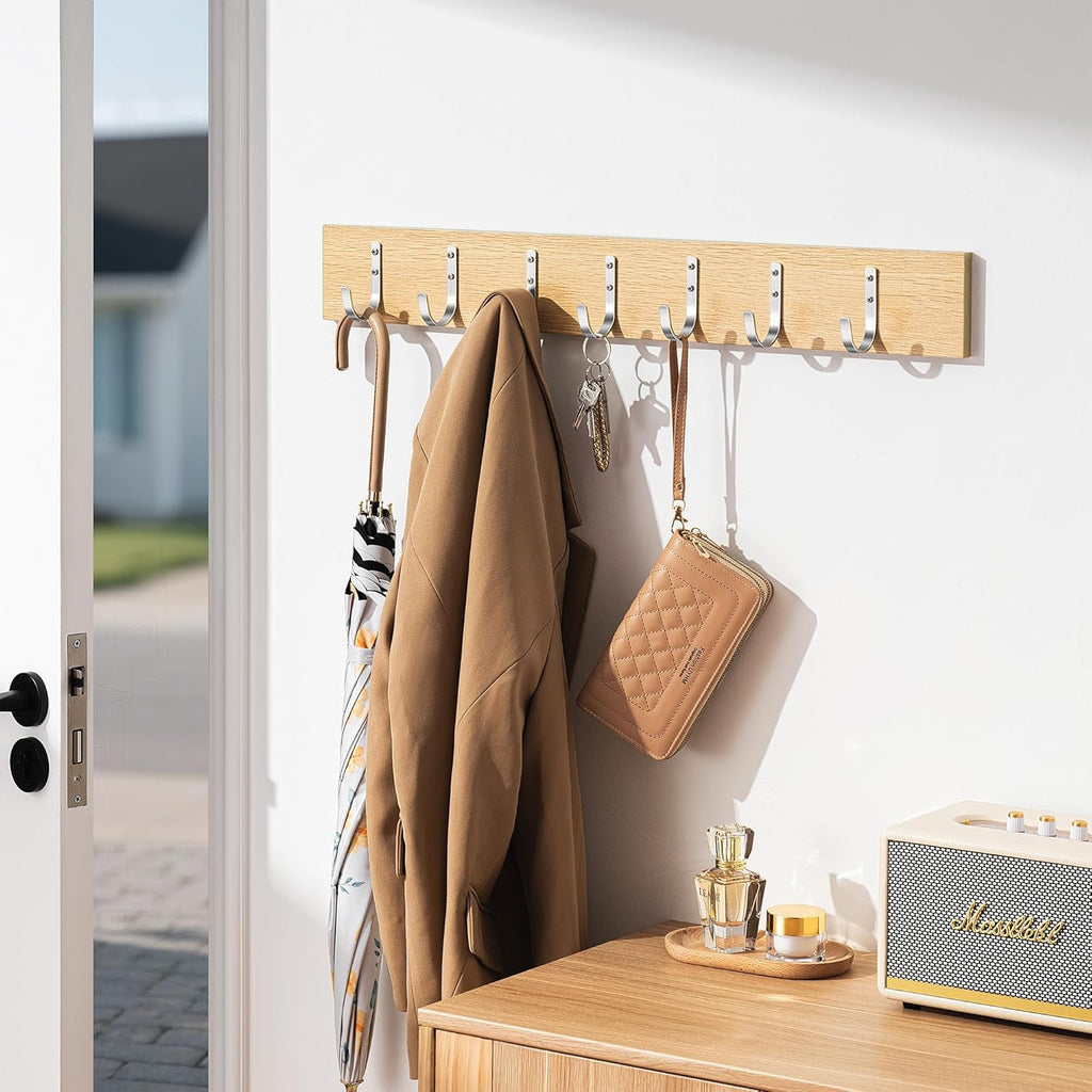 Wall Hooks for Hanging Towel/Coat - 22LB Screw in Metal Hanger Wall Mount, for Outdoor, Closet, Door, Bathrooms, for Backpack, Robe, Silver 5 Pack