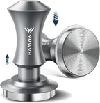 Espresso Tamper 53.3mm, YMWVH Premium Barista Espresso Coffee Tamper Silver with Dual Spring Loaded 100% Stainless Steel Ripple Base, Constant 30lb, Compatible with Breville 54mm Portafilter