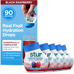 Stur Electrolyte Water Enhancer | Sweetened with Stevia | High in Vitamin C & Antioxidants | Sugar Free | Zero Calories | Keto | Vegan | 5 Bottles, Makes 90 Drinks (Black Raspberry)