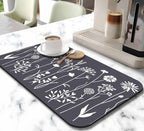 Dish Drying Mat for Kitchen Counter 20x12in Washable Quick Dish Drying Pad Rubber Backed Absorbent Draining Mat Fit Kitchen Counter,Bar,Under Sink,Dishes,Utensils,Dish Rack