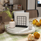 13" Lazy Susan Turntable Organizer for Table Top, Round Wooden Lazy Susan for Cabinet Kitchen Decor Centerpieces Coffee Table, Storage Condiments Spices, Bathroom Vanity Tray for Soap, White